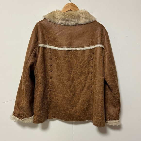 Cripple Creek Faux Fur Coat Womens Large Y2K Penny Lane Jacket Coastal Cowgirl - Picture 6 of 13